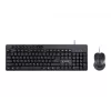 Laidinis pilno dydžio klaviatūra Gembird KBS-UM-04 USB QWERTY US English su pele, juoda, 1,5 m laidas