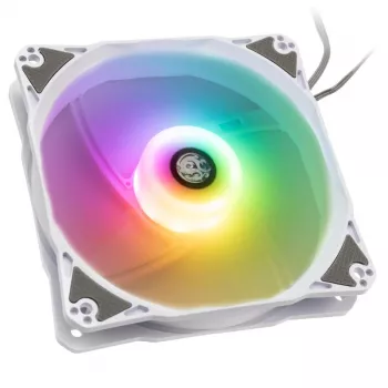 120 mm PWM korpuso ventiliatorių rinkinys BitsPower Notos RGB — balti, 5 vnt. pakuotė (BPTA-FX1812NTWH-5)