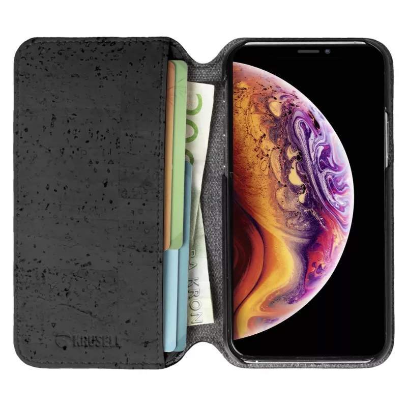 Krusell Birka odinis dėklas iPhone 11 Pro Max 16,5 cm juodas