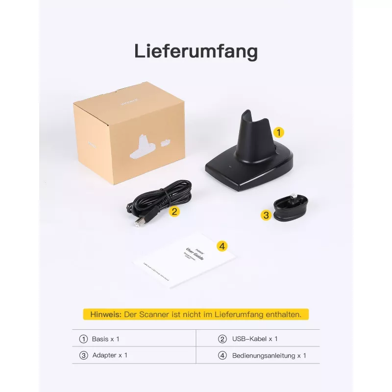 Brūkšninių kodų skaitytuvas Inateck BS04001 2 viename belaidis USB įkraunamas rankinis skaitytuvas