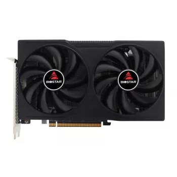 Grafikos plokštė BIOSTAR Radeon RX 7600 OC — Radeon RX 7600, 8 GB GDDR6, 128 bitų, PCIe 4.0, dviejų ventiliatorių aušinimas