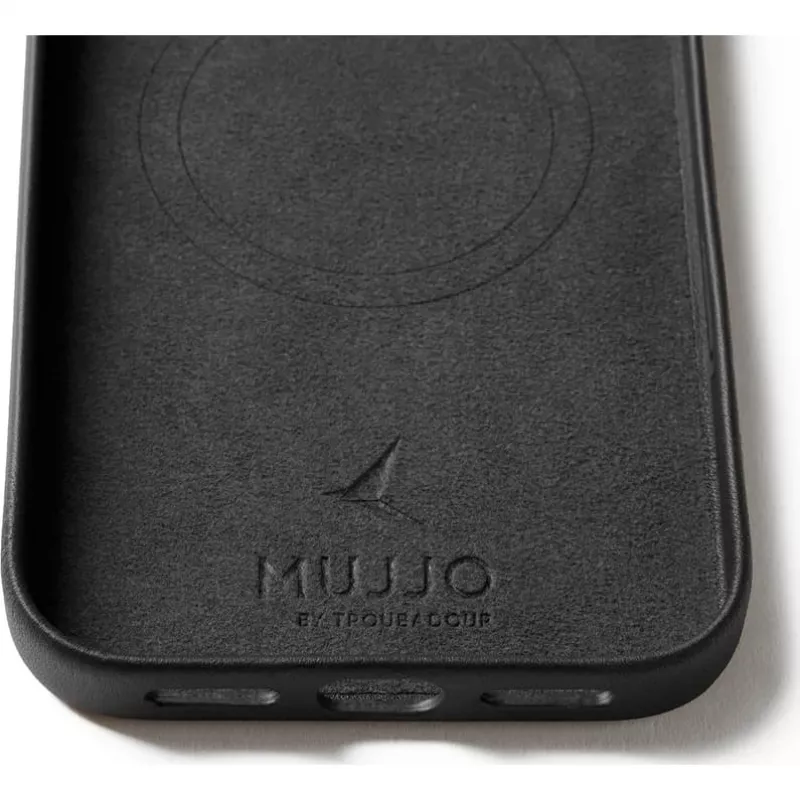 Mujjo Full Leather Case dėklas, skirtas iPhone 17 Pro Max, juodas