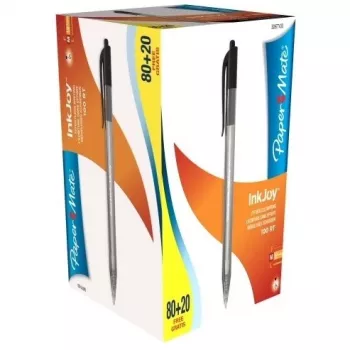 Tušinukas Paper Mate InkJoy 100 RT, 80+20 pak., juodas rašalas, vidutinio storio smaigalys