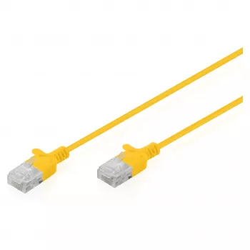 komutacinis kabelis DIGITUS CAT6 U-UTP plonas, 2 m, geltonas
