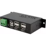 USB šakotuvas Exsys EX-1163HMS — 4 prievadų su 15 kV ESD apsauga, DIN bėgelio tvirtinimo rinkinys