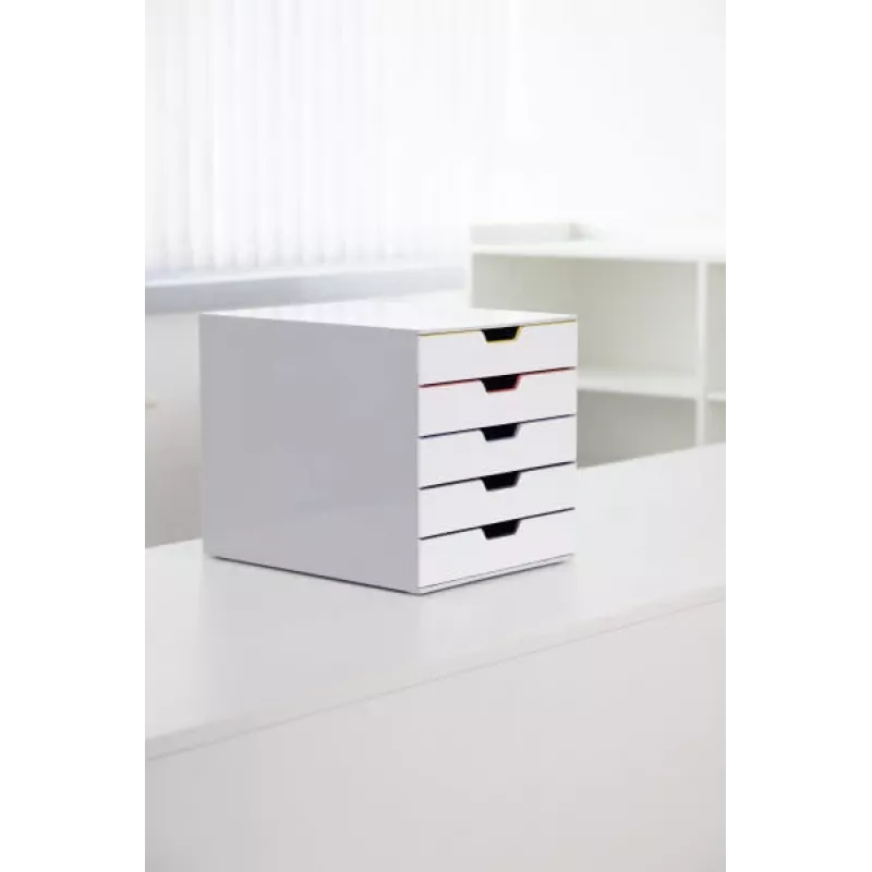 Dokumentų saugojimo dėžutė Durable VARICOLOR Mix 5 Plastikinė Daugiaspalvė Balta 762527