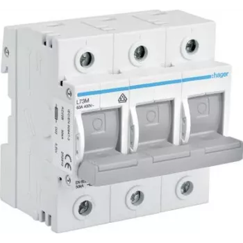 Hager L73M. Nominal Current Output: 63 A. Svoris: 355 g (L73M)