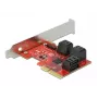 SATA PCI Express x4 kortelė DeLOCK 6 prievadai žemo profilio formos faktorius
