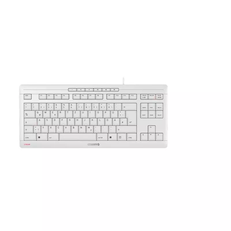 CHERRY STREAM TKL klaviatūra universali USB QWERTZ vokiška balta