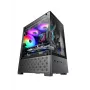 “Mini Tower” PC korpusas TACENS Mars Gaming MC-SE2 — Mini-ITX / Micro-ATX, juodas, šoninis langas, apatinis PSU, palaiko 2x2.5 colio + 1x3.5 colio