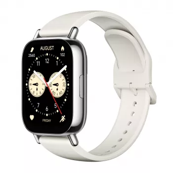 Išmanusis laikrodis „Xiaomi Redmi Watch 5 Lite“ – 1,96 colio AMOLED, GPS, 470 mAh, aukso korpusas, baltas TPU dirželis