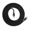 USB laidas Baseus Cafule 2m USB C Juoda Pilka