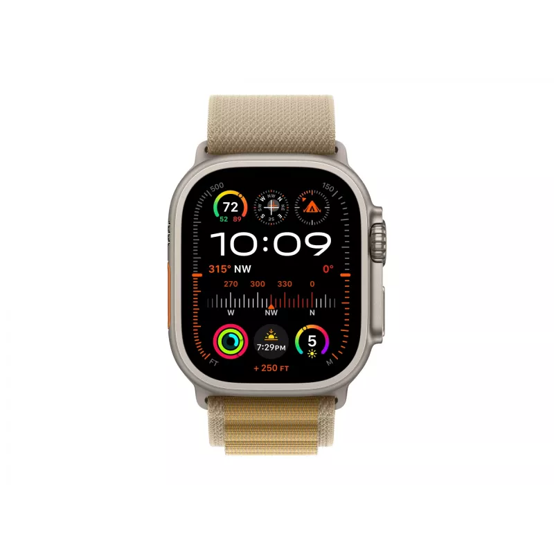 APPLE Watch Ultra 2 GPS + Cellular 49mm Natural Titanium Case su Tan Alpine Loop - Mažas