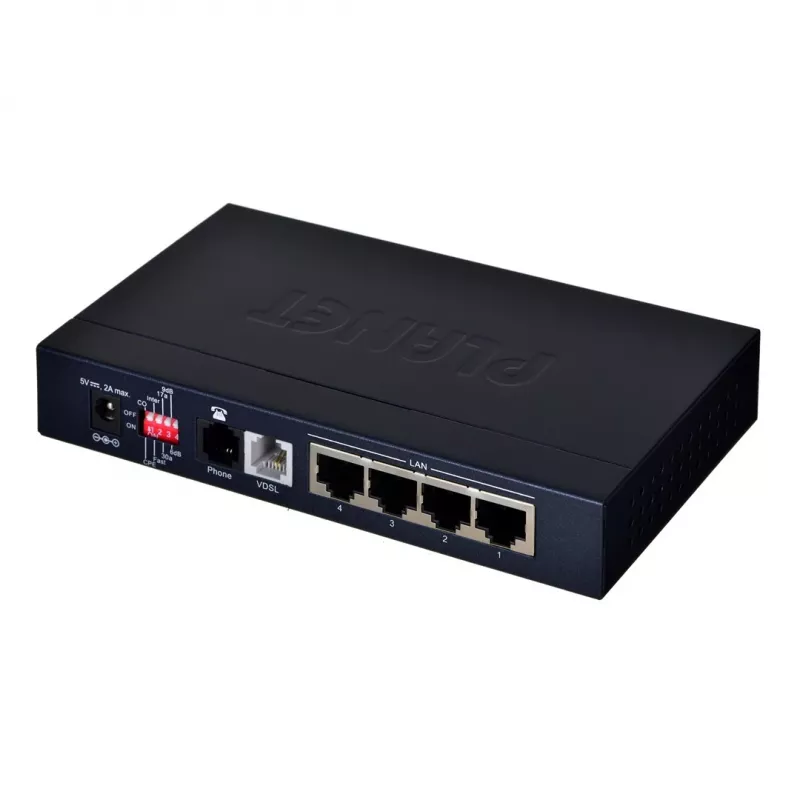 Tinklo tiltas PLANET VC-234 valdomas 4 prievadų Fast Ethernet (10/100) montuojamas į stovą 1U, nuolatinės srovės įvestis, 0,8 Gbit/s komutavimo pajėgumas