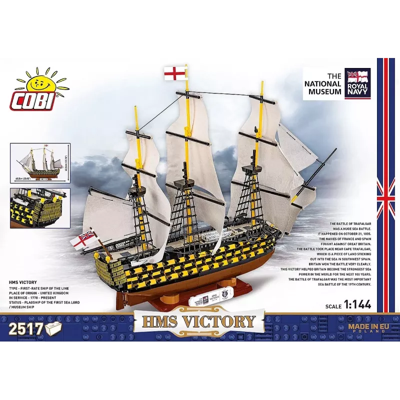 „Cobi“ konstravimo rinkinys „HMS Victory“ — 2 517 detalių, detalizuotas istorinio burlaivio modelis