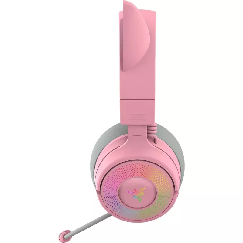 Razer Kraken Kitty V3 Pro - Quartz ausinės laidinės ir belaidės, lankelis, žaidimams, USB Type-A, Bluetooth, rožinės