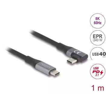 USB laidas DeLOCK 81131 1m USB C juodas 40 Gbit/s
