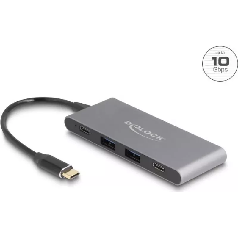 DeLOCK 4 prievadų USB Type-C šakotuvas 2 x USB Type-A 2 x USB Type-C 10 Gbps