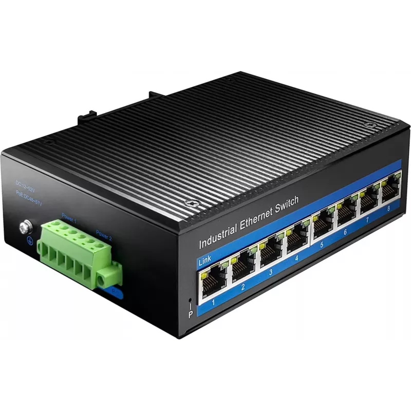 Cudy 8 prievadų 10/100M pramoninis PoE komutatorius Nevaldomas Gigabit Ethernet (10/100/1000) Maitinimas per Ethernet (PoE) Juodas