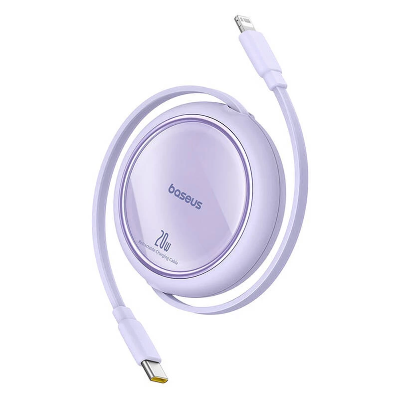 Baseus Free2Pull - 20 W USB-C į Lightning ištraukiamas kabelis, 1 m (violetinis)