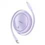 Baseus Free2Pull - 20 W USB-C į Lightning ištraukiamas kabelis, 1 m (violetinis)