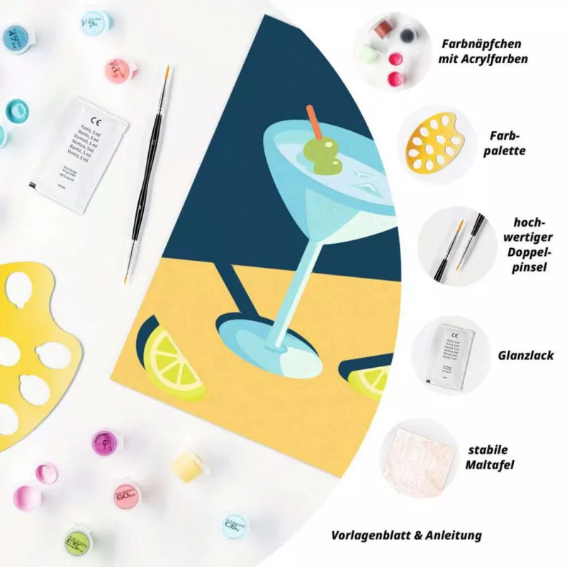Tapybos rinkinys Ravensburger CreArt Mocktail Lemon – piešimo pagal skaičius rinkinys