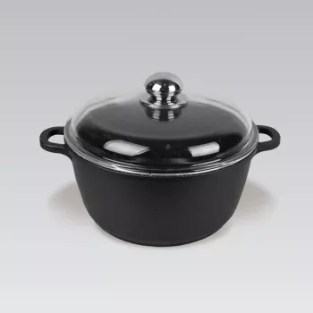 Puodas su dangčiu Maestro MR-4628C, nerūdijančio plieno indas, 28 cm skersmuo, 5,8 l, neprideganti danga, 2 rankenos