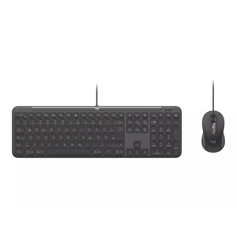 Laidinė USB klaviatūra Logitech 920-013343 QWERTZ vokiškas išdėstymas Grafitinė