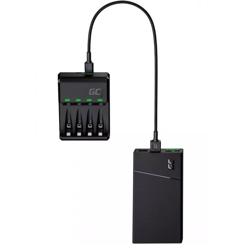 Baterijų įkroviklis Green Cell GC VitalCharger su 4× AA 2000mAh NiMH baterijomis