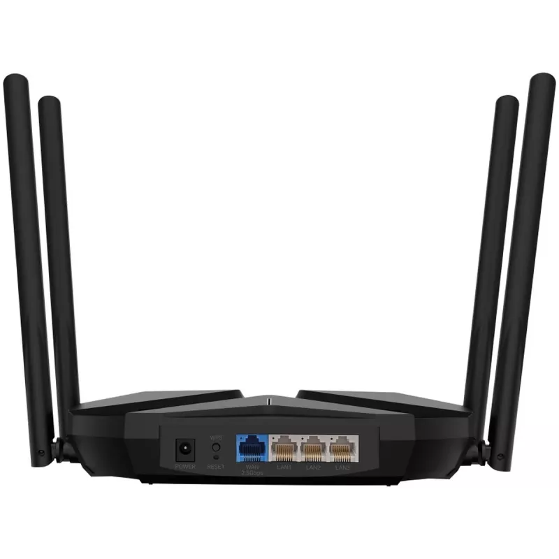 Stalinis maršruto parinktuvas MERCUSYS MR85X AX3000 Dviejų dažnių Wi‑Fi 6, 3000 Mbps, 4 antenos, 3 Gigabit LAN prievadai, juodas