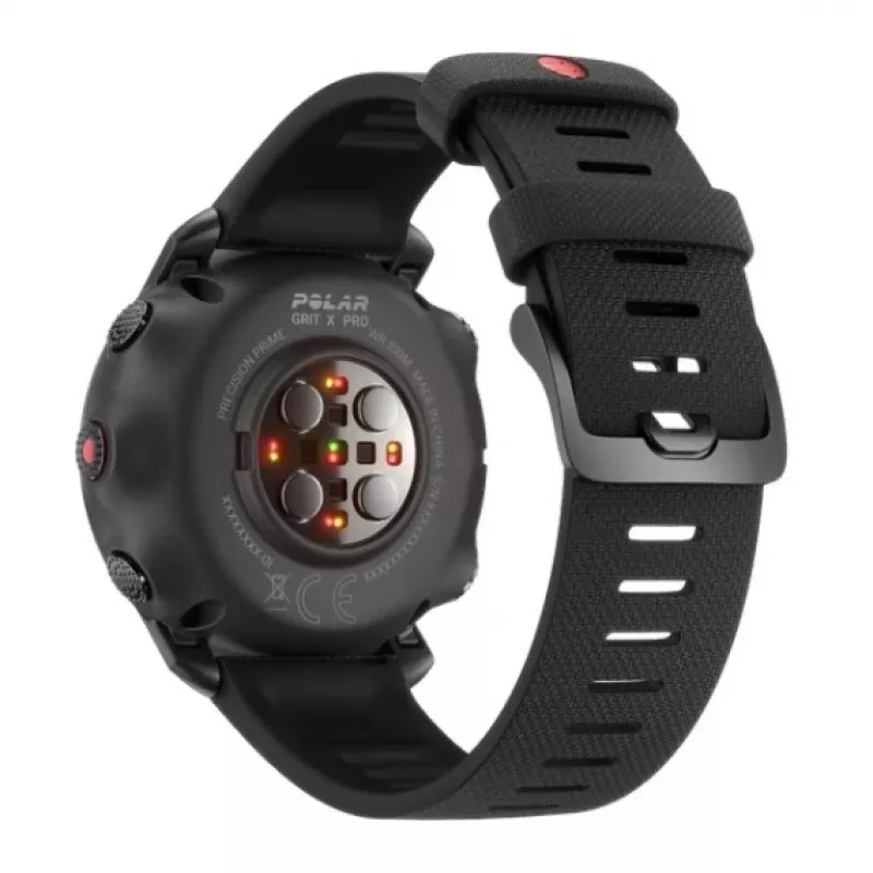 Polar Grit X Pro - Titanium - Sportinis laikrodis su dirželiu - perforuota oda - pilka - Dirželio dydis: M/L - Ekranas 3 cm (1,2 colio) - Bluetooth - 41 g (90085777)