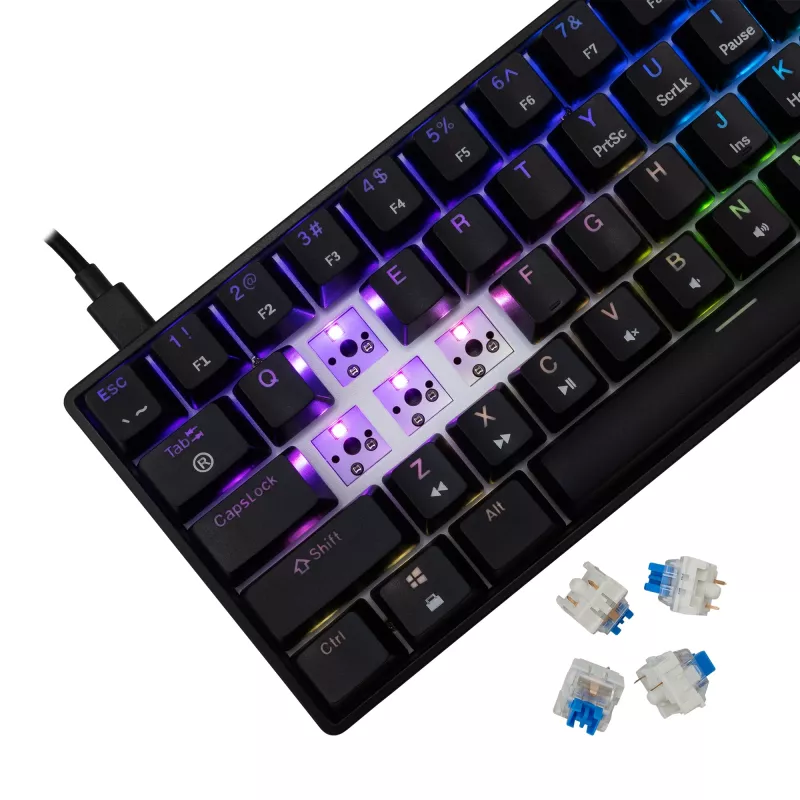 Mechaninė klaviatūra White Shark Shinobi-2 mėlyni jungikliai juoda US išdėstymas