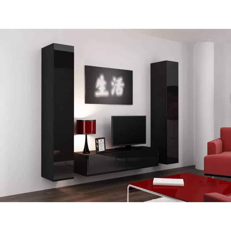 Cama uždara Spintelė VIGO '180' 180/40/30 juodas/juodas blizgus