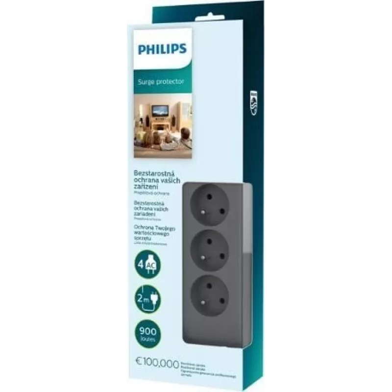 Apsaugos nuo viršįtampių juosta Philips SPN3140A/60 — 14 lizdų, 60 Hz