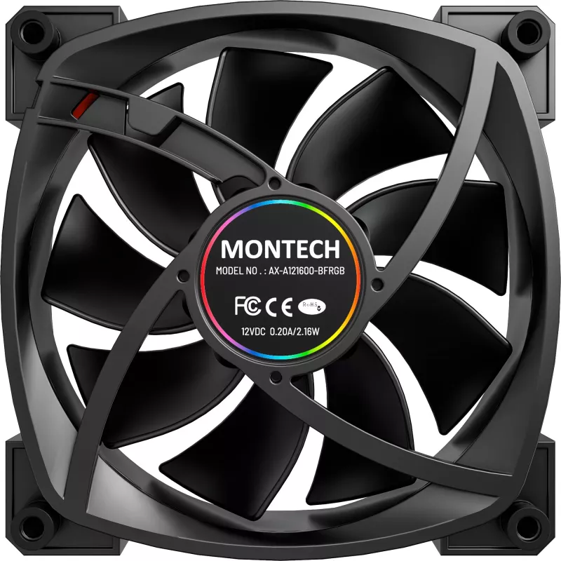 MONTECH AX120 120mm ARGB 3 vnt. korpuso ventiliatorių rinkinys - juoda