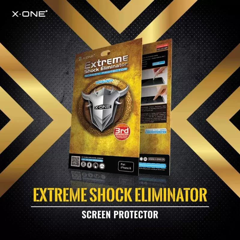 Ekrano apsauga X-ONE Extreme Shock Eliminator, skirta iPhone X — juoda, smūgiams atspari, patvari