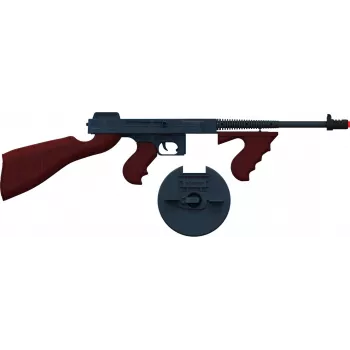 Pulio metalinis gangsterio pistoletas 155132/6 — spyruoklinis žaislinis pistoletas, metalinė konstrukcija, 8 šovinių talpa