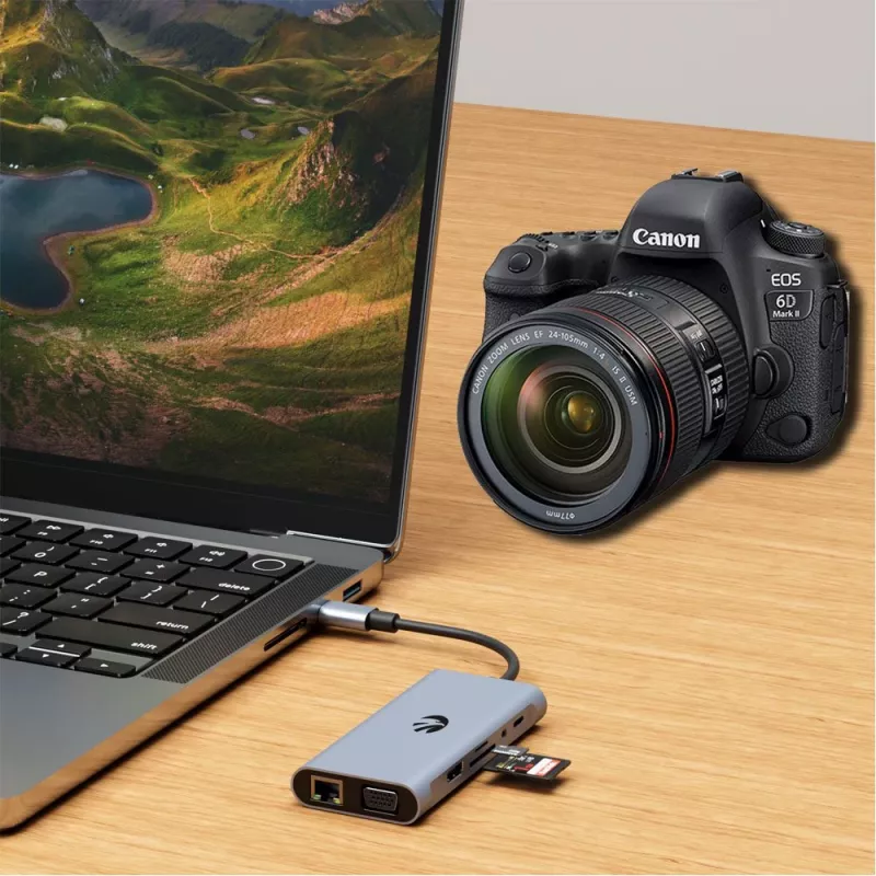 “Hawk HW-HUB1101” USB-C 11-in-1 adapteris — daugiafunkcis šakotuvas su 11 prievadų