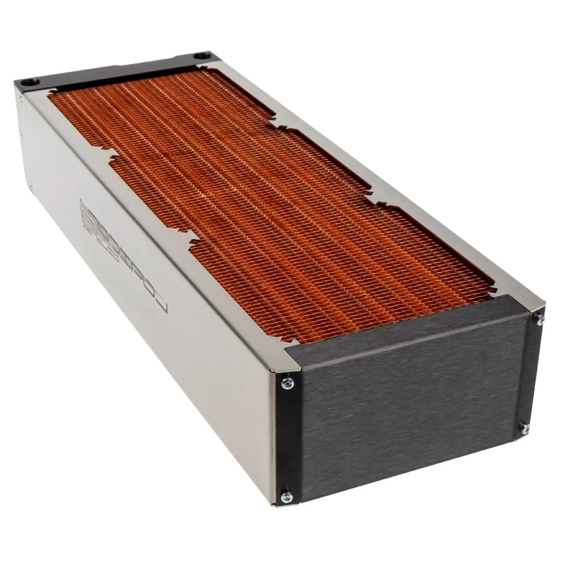 Radiatorius Aqua-Computer airplex radical 4/360 — aliuminis/varis/nerūdijantis plienas, 400×140×73 mm