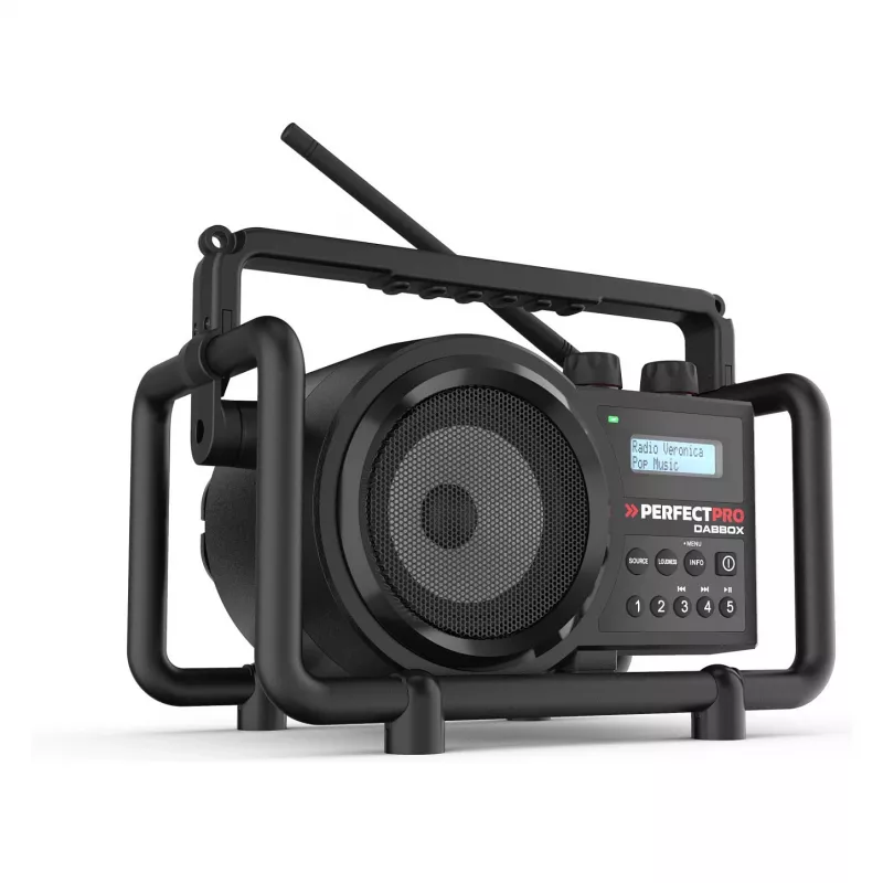 Perfectpro DABBOX radijo imtuvas statybvietėms DAB+ FM AUX Bluetooth atsparus smūgiams