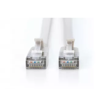 Plonas komutacinis kabelis DIGITUS CAT6A F-FTP, 7 m, pilkas, RJ-45–RJ-45, 10 Gbit/s