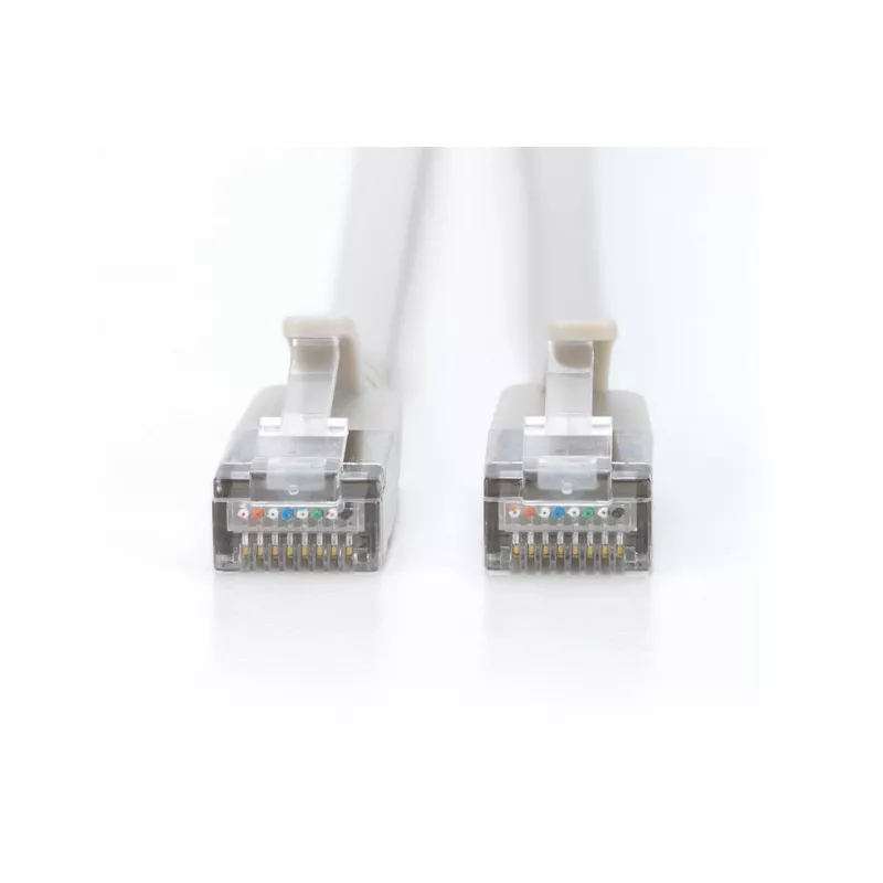 Plonas komutacinis kabelis DIGITUS CAT6A F-FTP, 7 m, pilkas, RJ-45–RJ-45, 10 Gbit/s