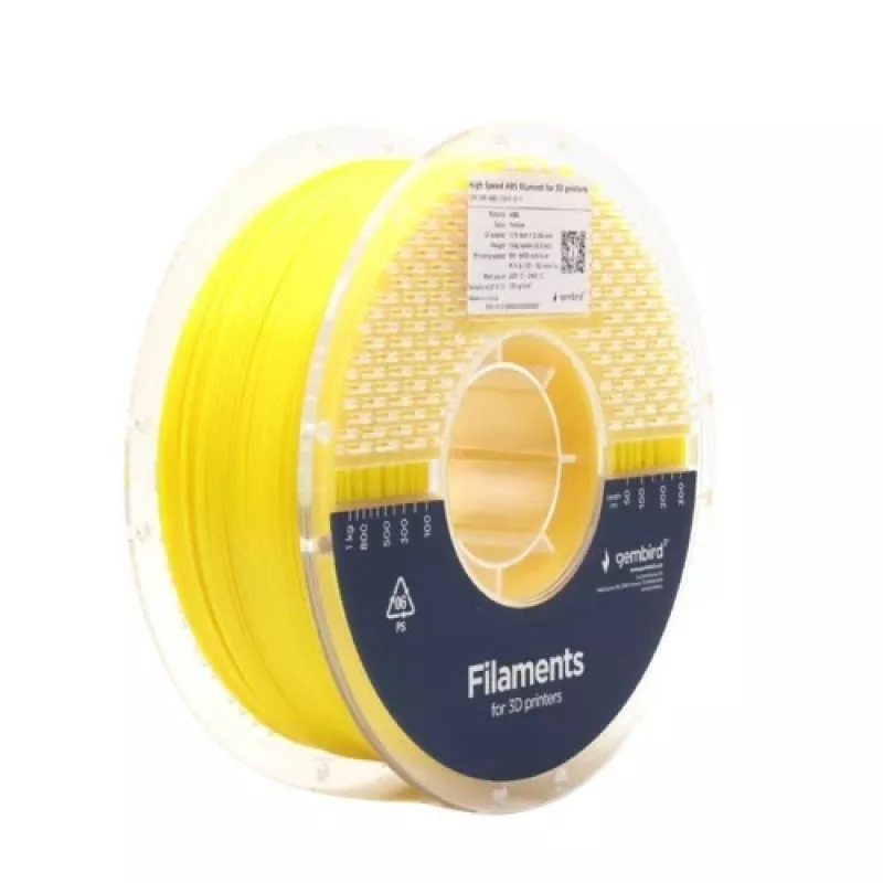 Gembird ABS 3D spausdinimo gija, 1,75 mm, geltona, 1 kg