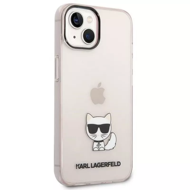 Karl Lagerfeld KLHCP14MCTRI Iphone 14 Plus / 15 Plus 6.7 Kietas dėklas Rožinis / Rožinis skaidrus Choupette Body