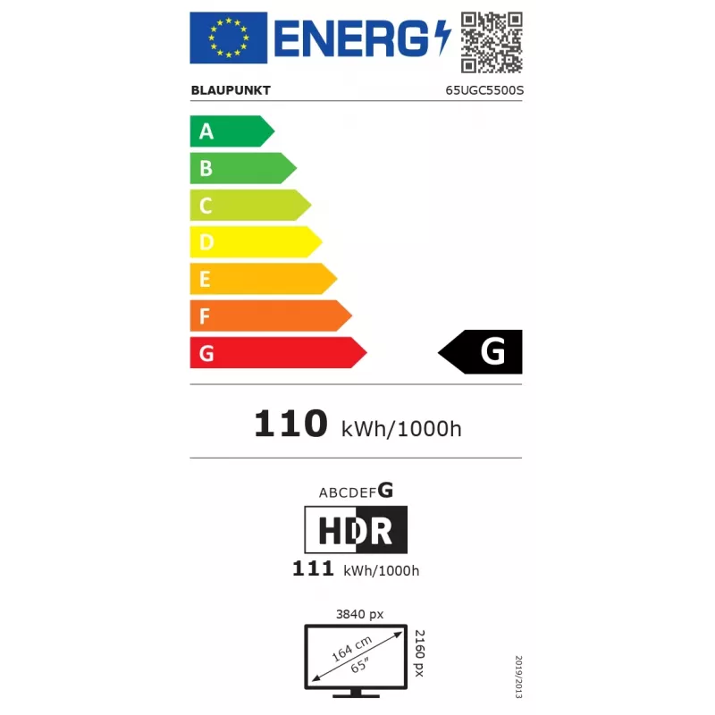 LED LCD televizorius BLAUPUNKT 65UGC5500S 65 colių 4K, energijos klasė G