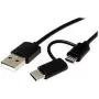 Roline - USB kabelis - Micro-USB Type B, USB-C (V) į USB (V) - USB 2.0 - 1 m - Juoda