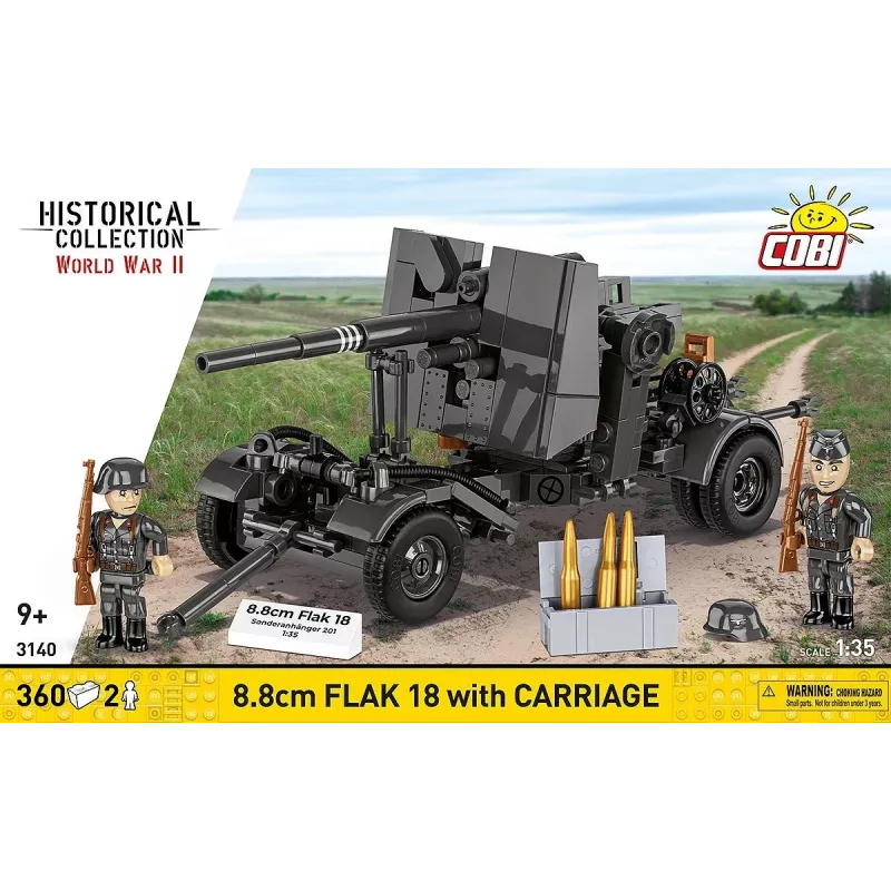 Konstruktorius Cobi Building Blocks 8.8 cm Flak su priekaba — 360 dalių