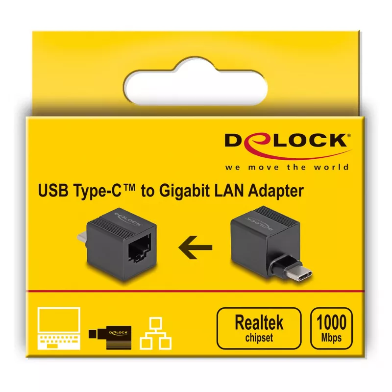 DeLOCK USB-C adapteris prie Gigabit LAN - mini, juodas