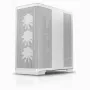 APNX PC Midi Tower C1-R-WT-v1 — Balta, palaiko ATX/Micro-ATX/Mini-ITX, sumontuoti 3x120 mm priekiniai ventiliatoriai, 3x3,5 colio + 3x2,5 colio lizdai, USB 3.2 Gen1 x2