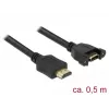 HDMI kabelis DeLOCK 85463 0,5 m A tipo kištukas į lizdą juodas